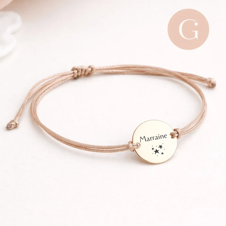 Gingerlily Personnalisés ADN3 bracelet cordon doré S/M 15-18cm
