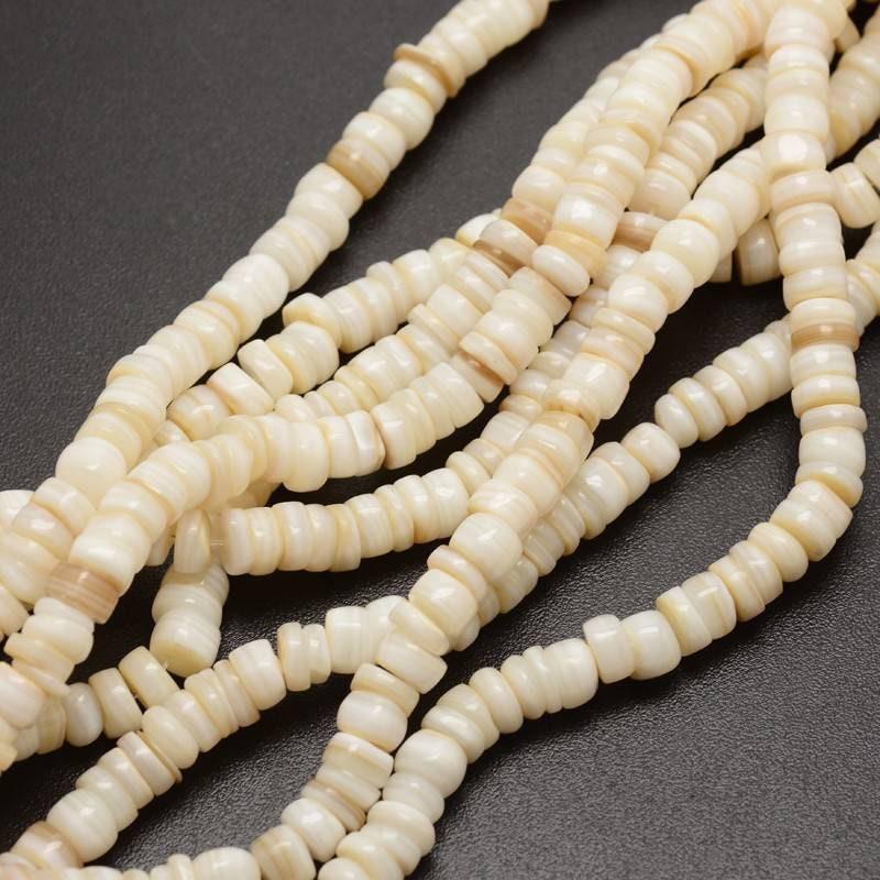 Gingerlily Perles G531 perles coquillage beige nacre 6-7mm