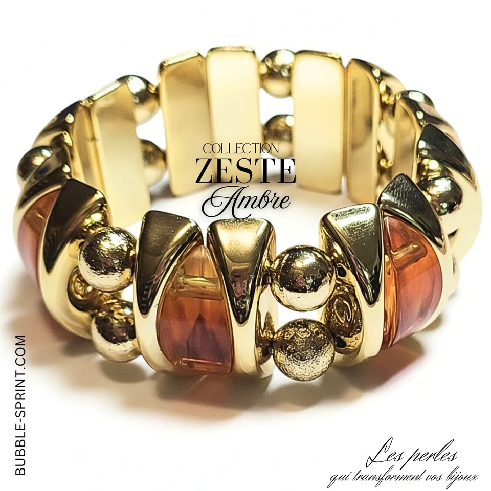 ARTSHOP Zeste Ambre marbré kit bracelet sans aiguille