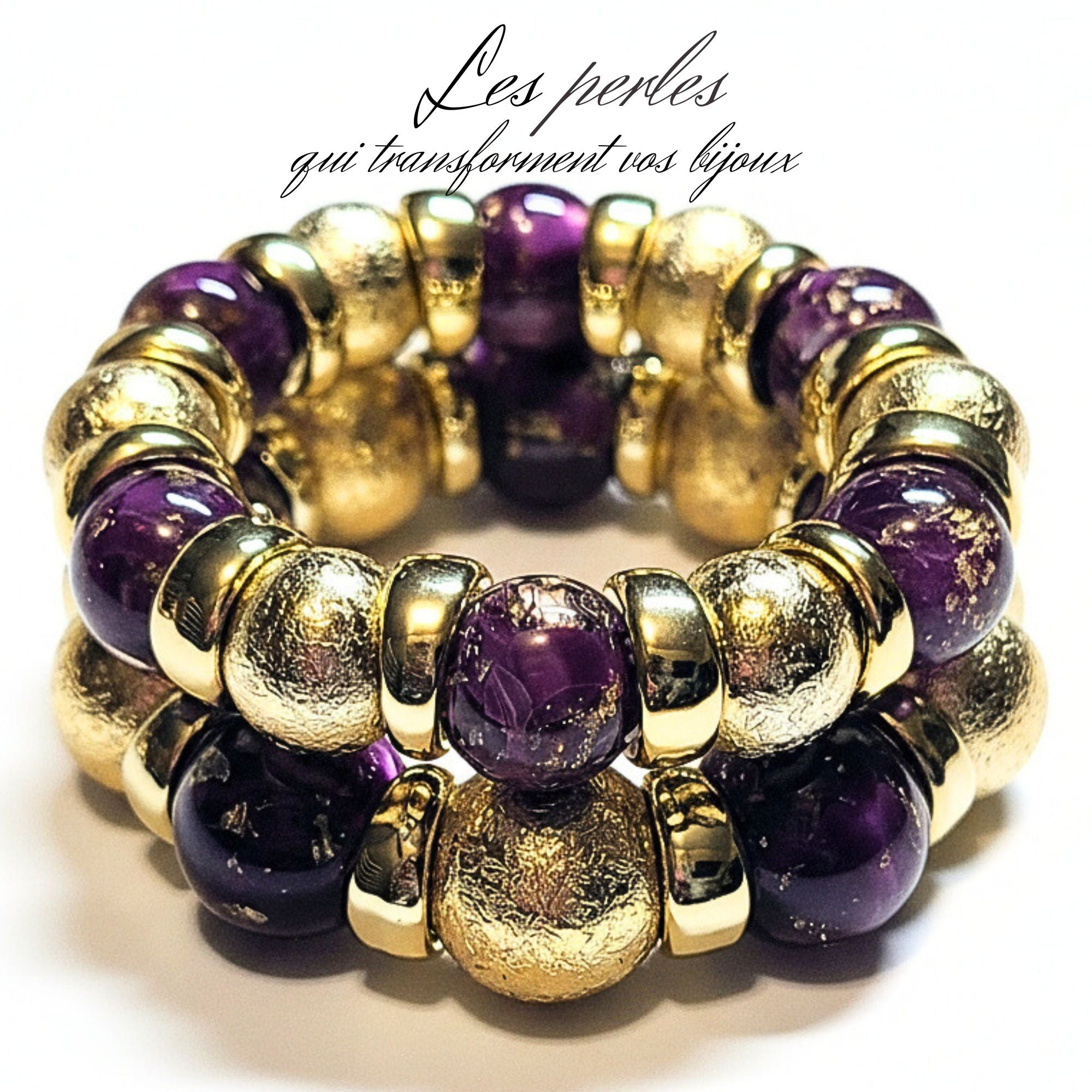 ARTSHOP Boules 315 perles violet murano 16 mm x15