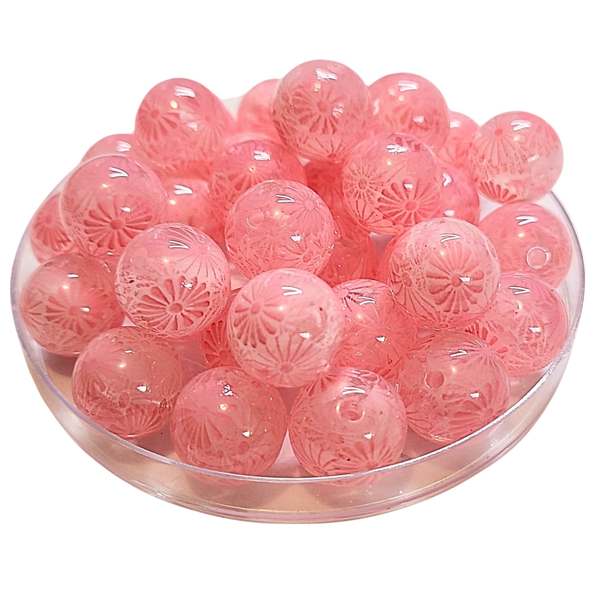 ARTSHOP Boules 16MM 329 perle acrylique rose fleurs x1