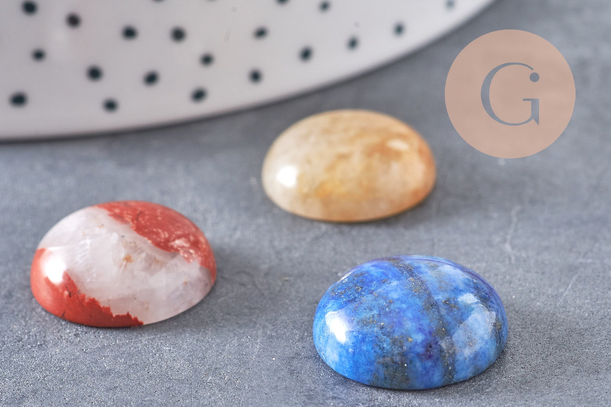 Gingerlily Pierres G10834 cabochon rond dôme 18mm x1