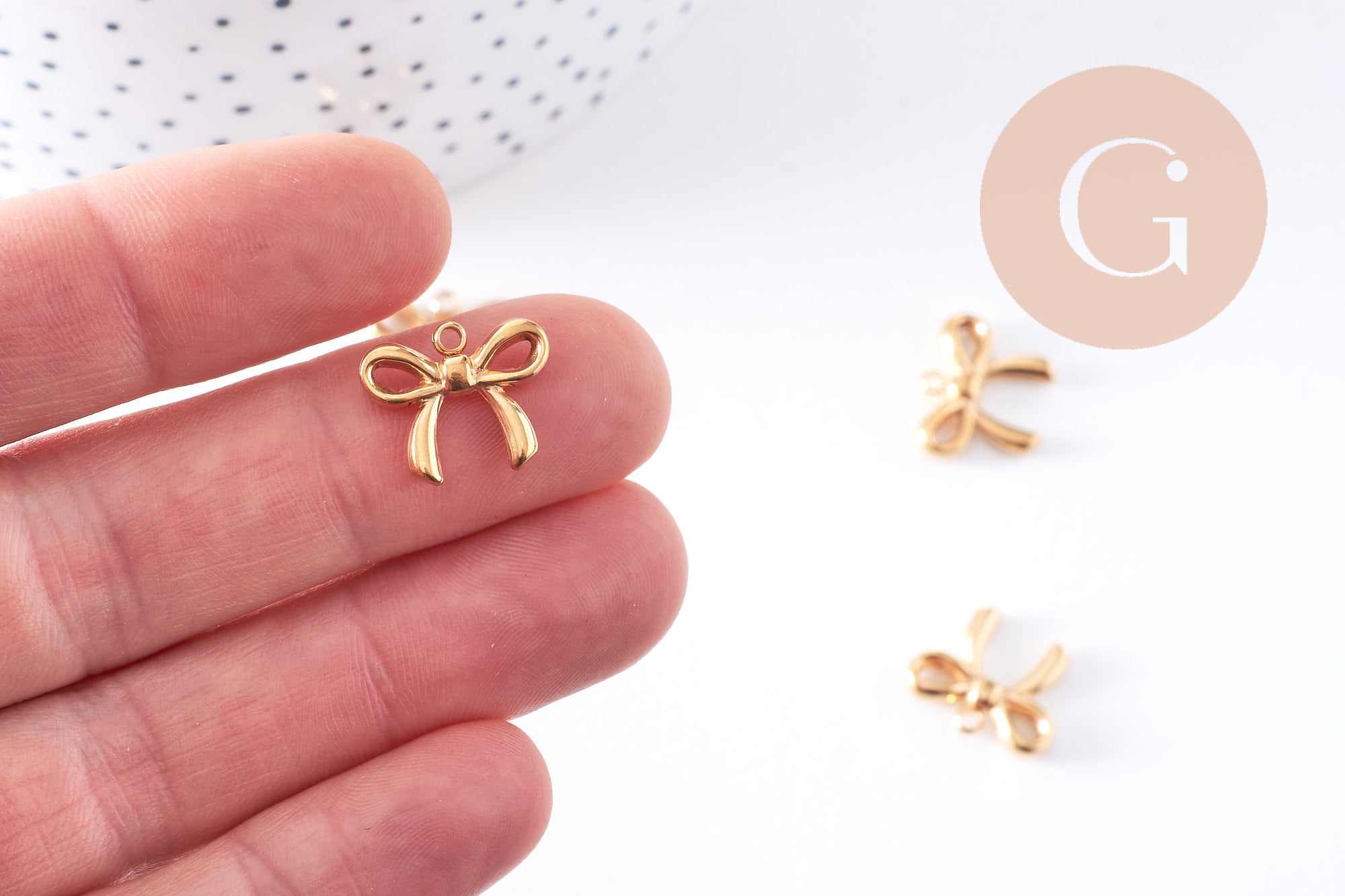 Gingerlily Pendentifs G10613 pendentif nœud doré 16mm
