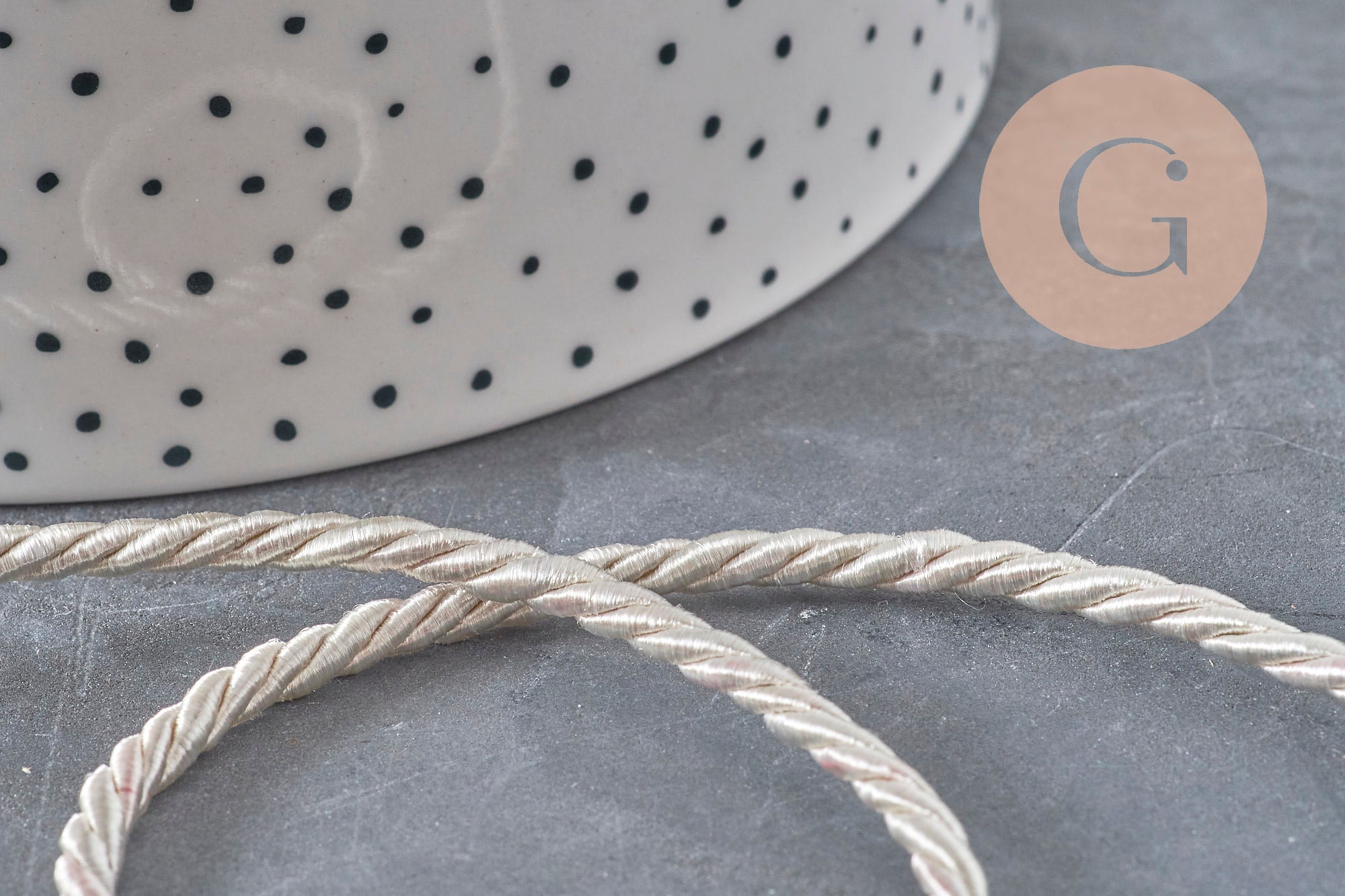 Gingerlily Cordons DIY Cordon satiné beige 3mm 1 mètre