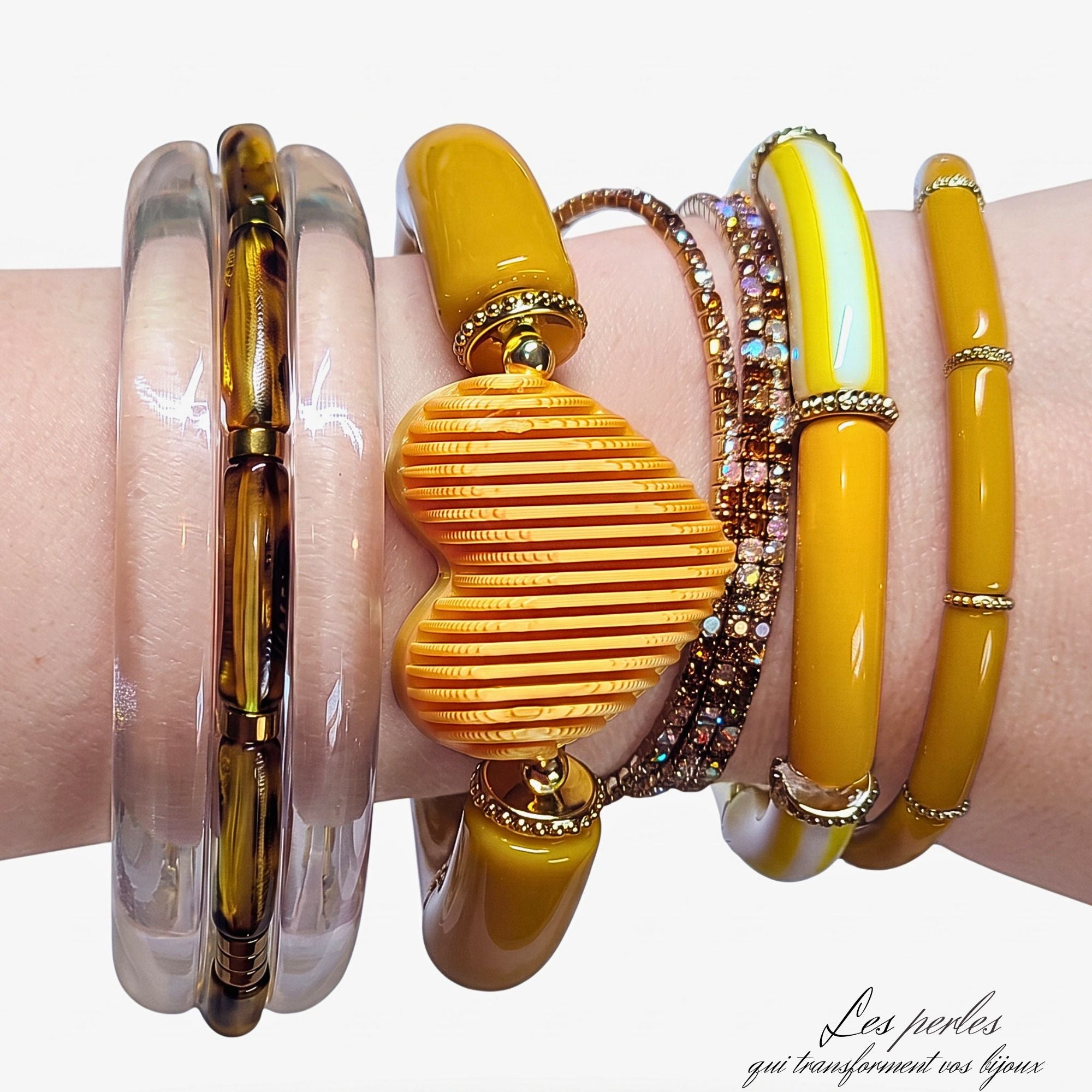 ARTSHOP Prêt-à-porter bracelet cœurs cannelés ananas kit