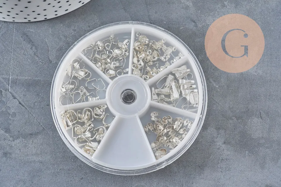 Gingerlily Boîte 120 bélières acier inox argenté apprêts DIY