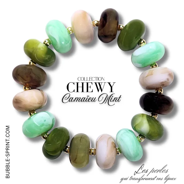 ARTSHOP Chewy Bracelet perles Mint kit à faire soi-même acrylique