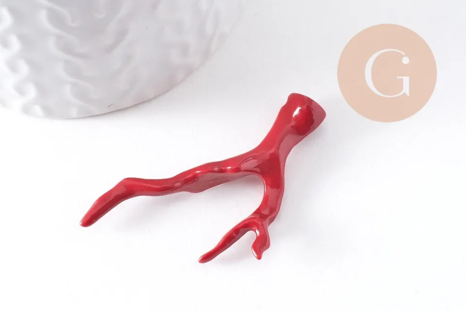 Gingerlily Corail G10347 pendentif branche rouge 44,5mm x1