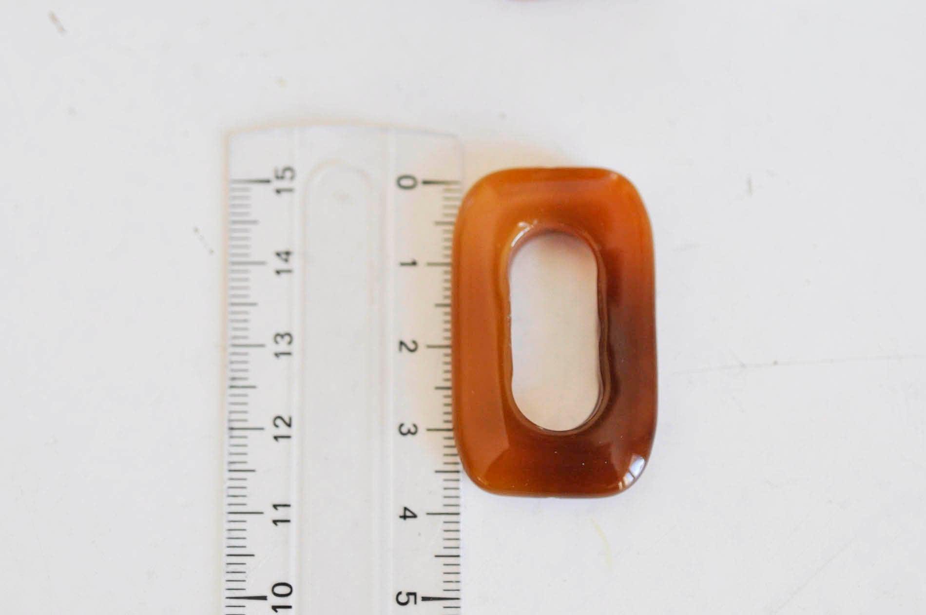 Gingerlily pendentif rectangle G0715 agate beige 40mm x1