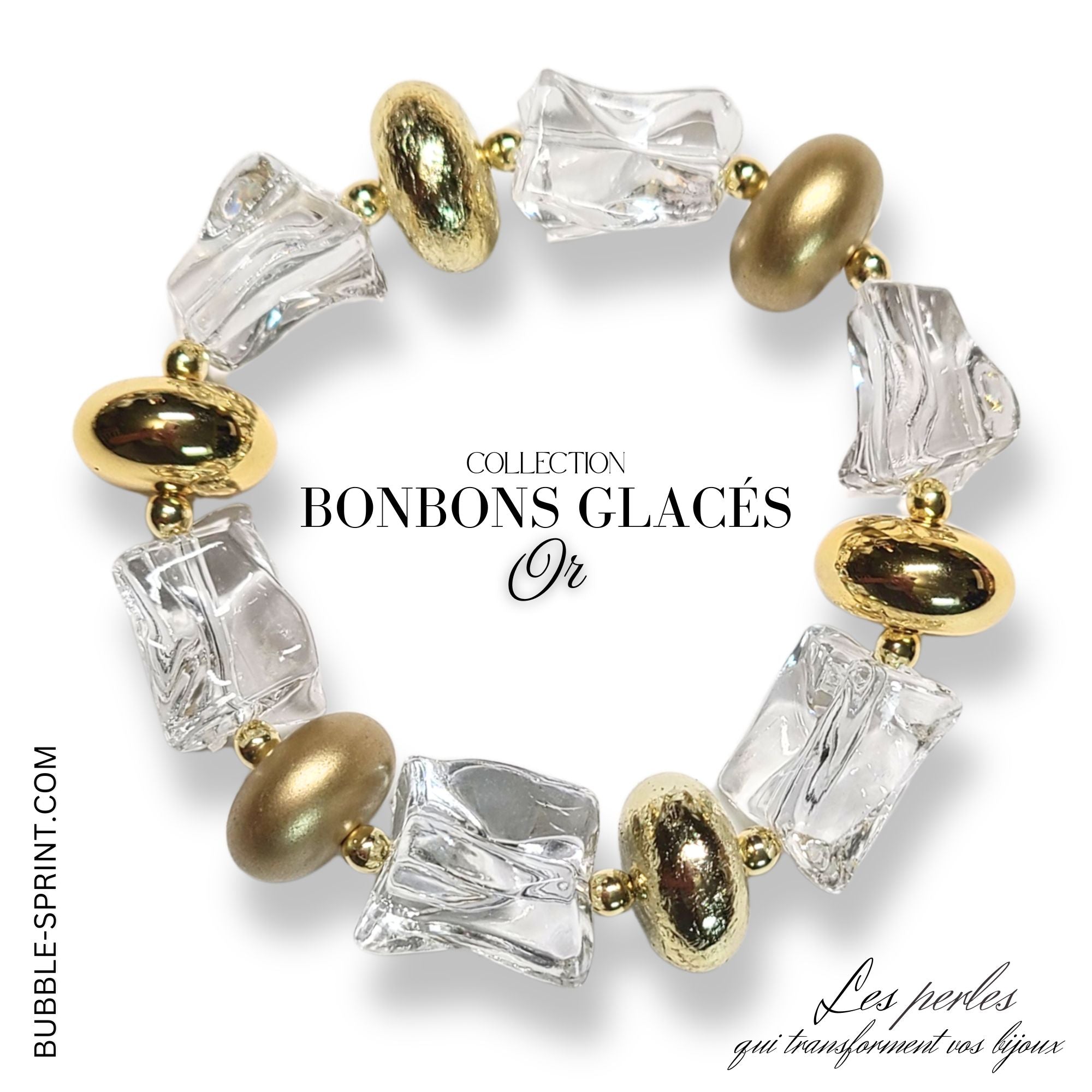 ARTSHOP Bonbons Glacés Bracelet Or perles bracelet monté