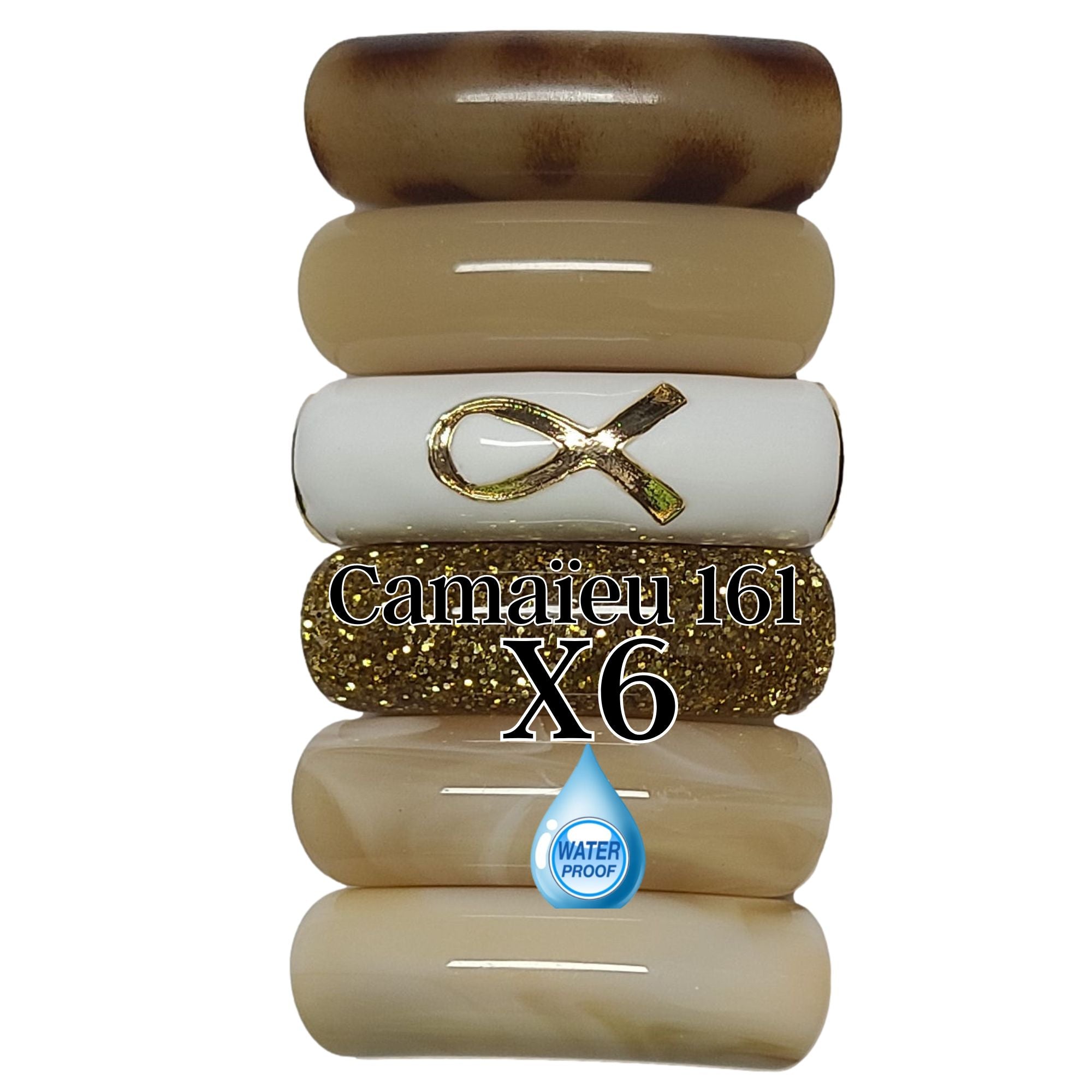 ARTSHOP Camaieux 161 lot 6 tubes incurvés ruban marron