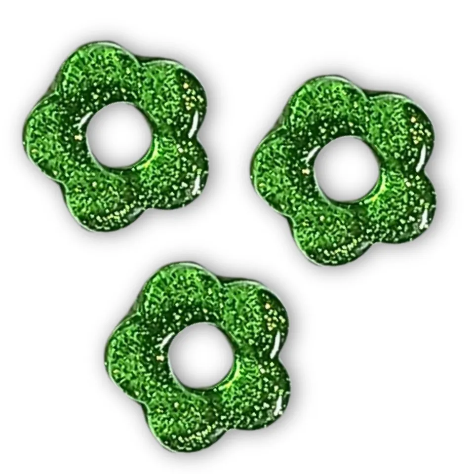 ARTSHOP Flower power Baby fleur glitter émeraude 20 mm x10