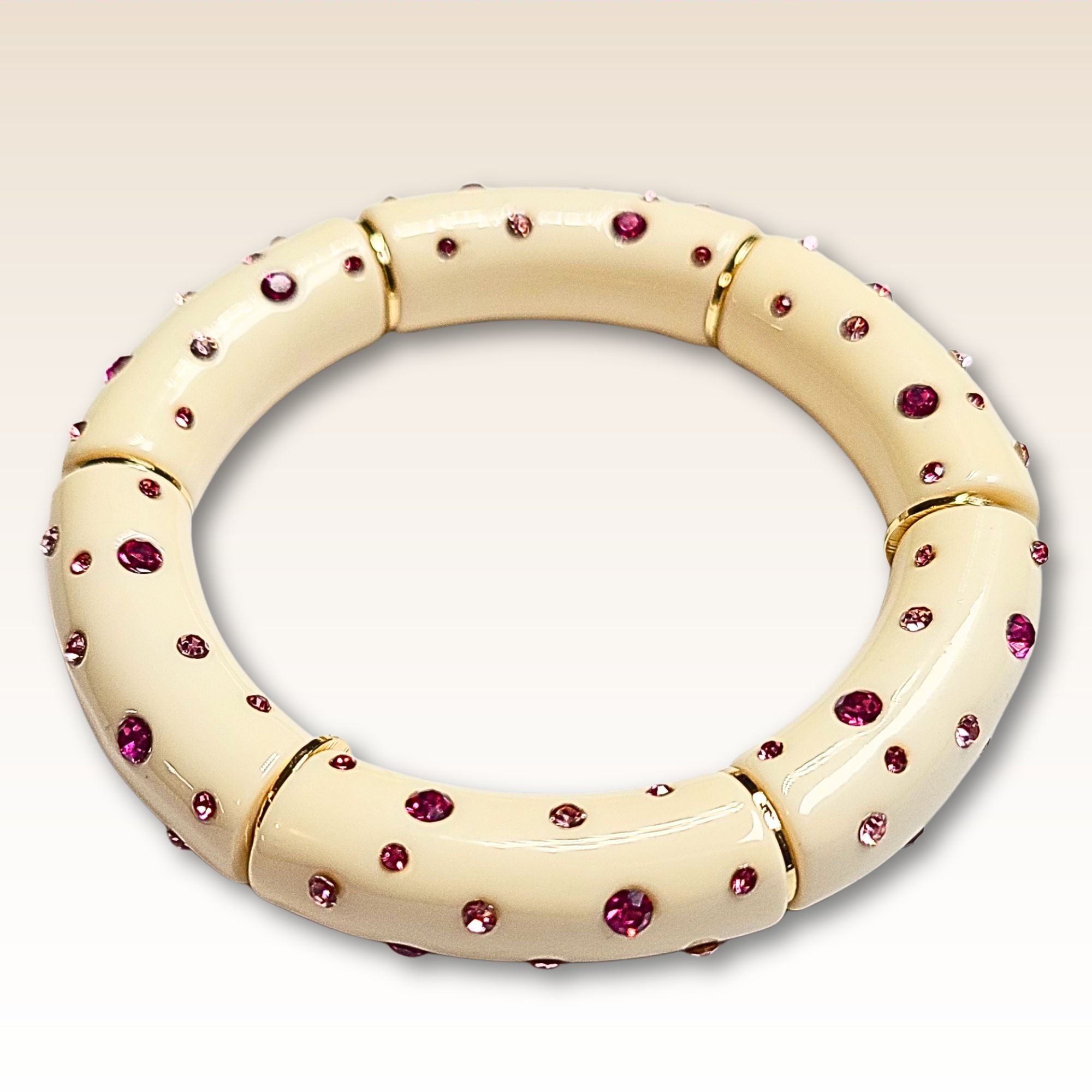 ARTSHOP Strass & Émaillés 423 tube ivoire spinelle rose