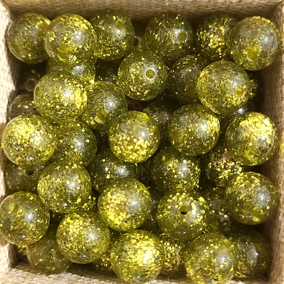ARTSHOP Boules Glitters 1014 perle ronde 10mm olivine x1