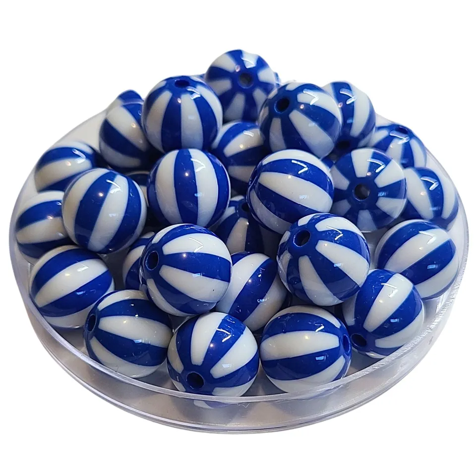 ARTSHOP Boules 16MM 217 perle acrylique bleu rayé x15