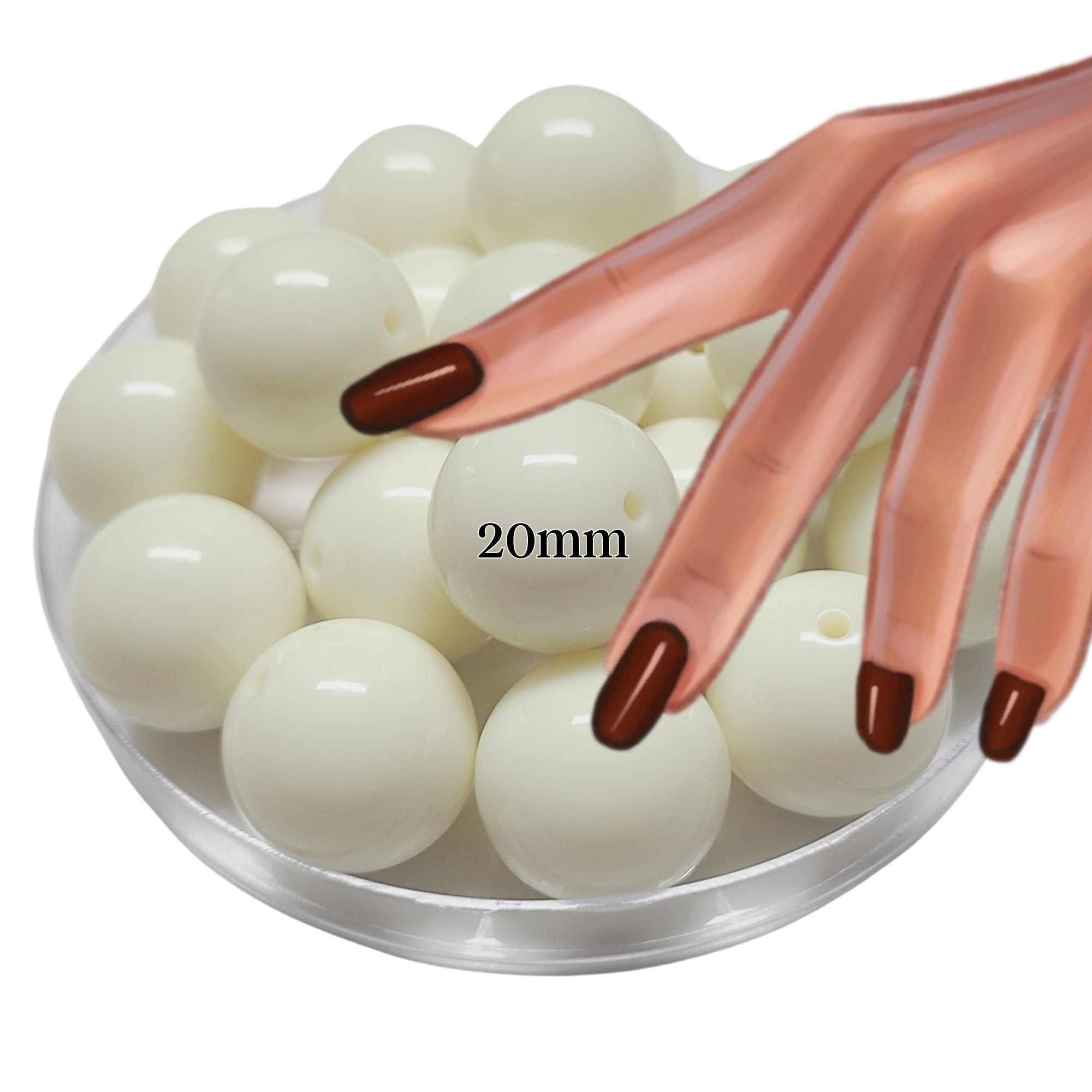 ARTSHOP Boules 20MM 5 perle acrylique blanc cassé x1