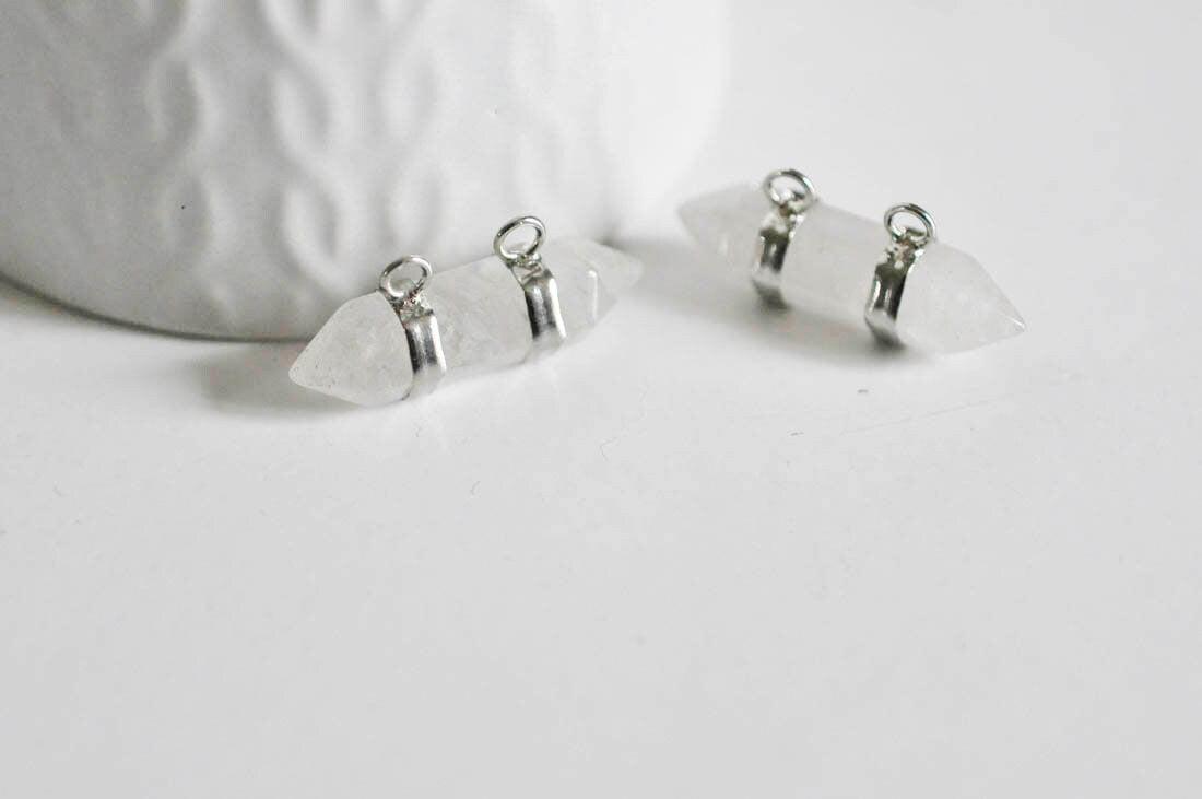 Gingerlily Pendentifs DIY Pointe cristal G2303 pendentif 32mm argent