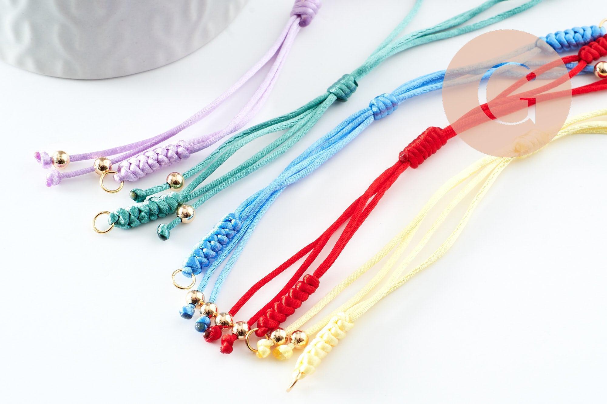 Gingerlily G9575 bracelet cordon polyester réglable rouge 24,5cm