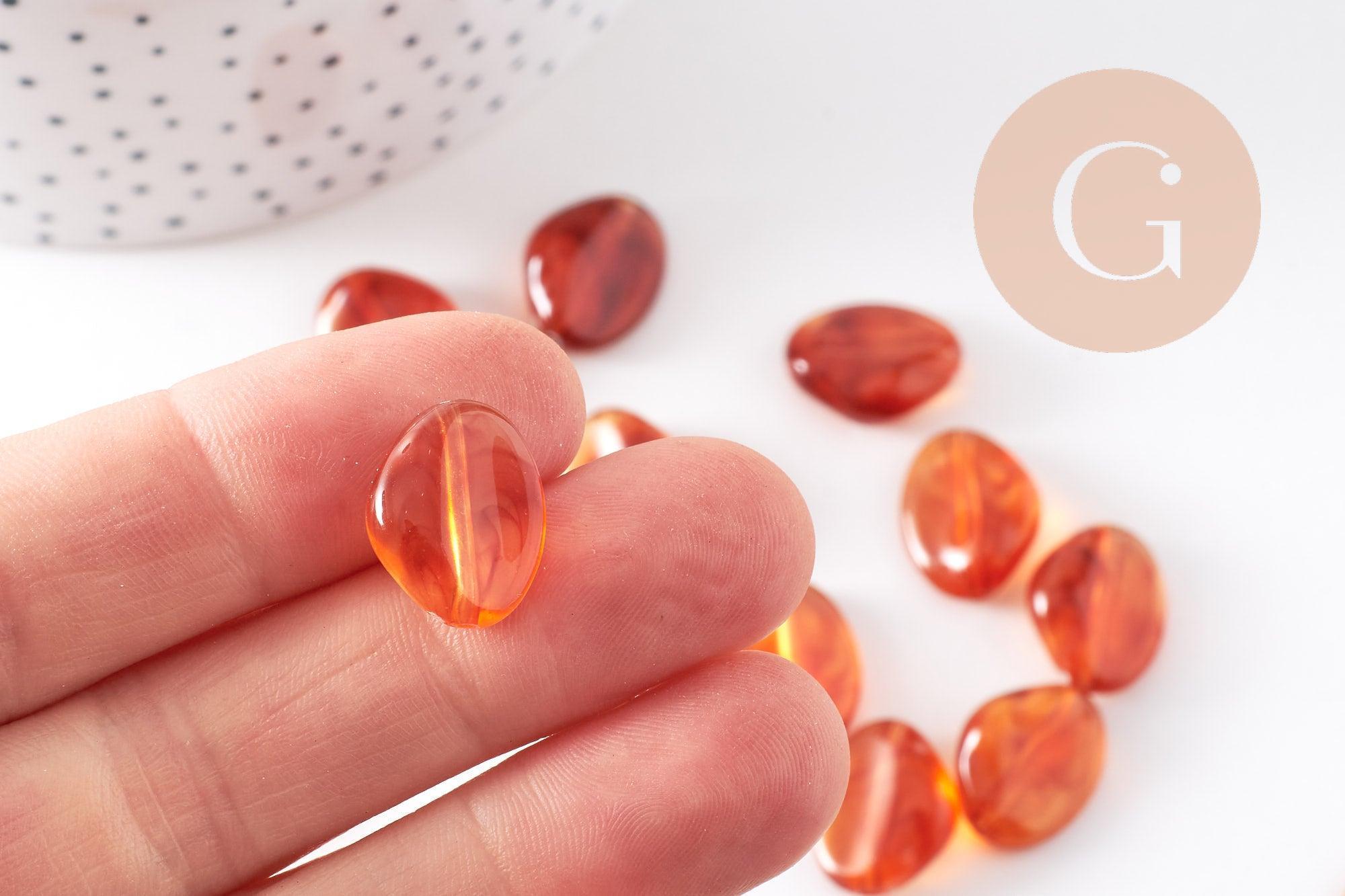 Gingerlily G10484 perles nuggets ambre 17mm acrylique x2