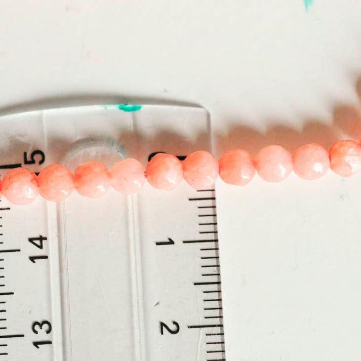 Gingerlily G3003 perle jade rose corail 4mm fil 91 perles