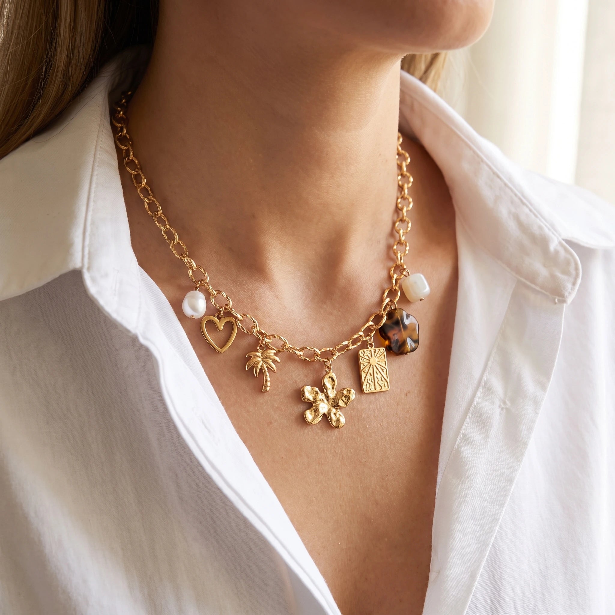 Gingerlily G11290 kit collier breloques acier doré