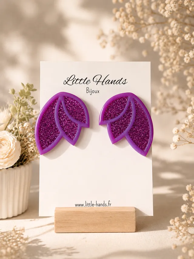 Little Hands Bijoux Poppy boucles d'oreilles violette