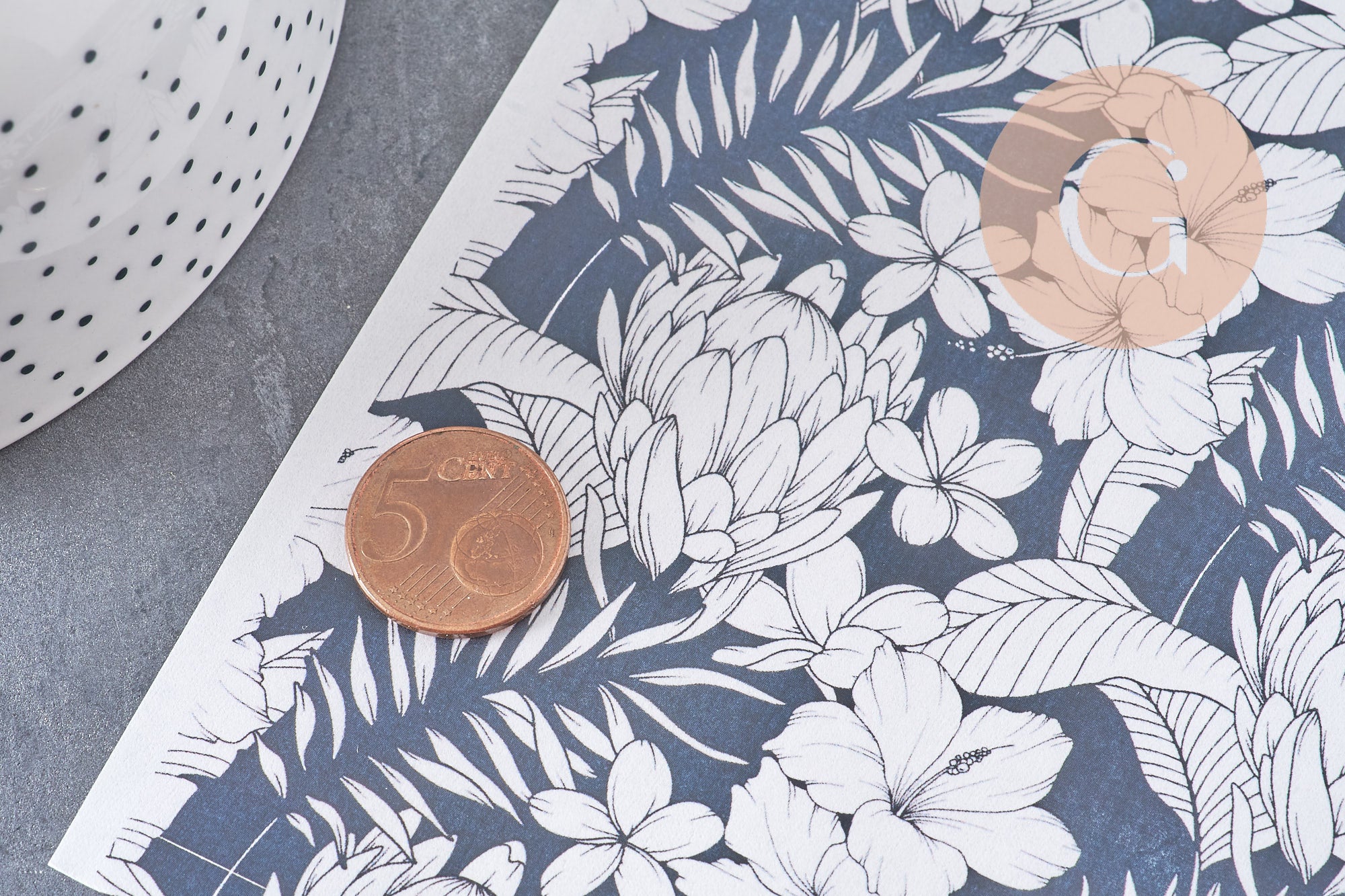 Gingerlily G10785 feuille transfert polymère tropical noir