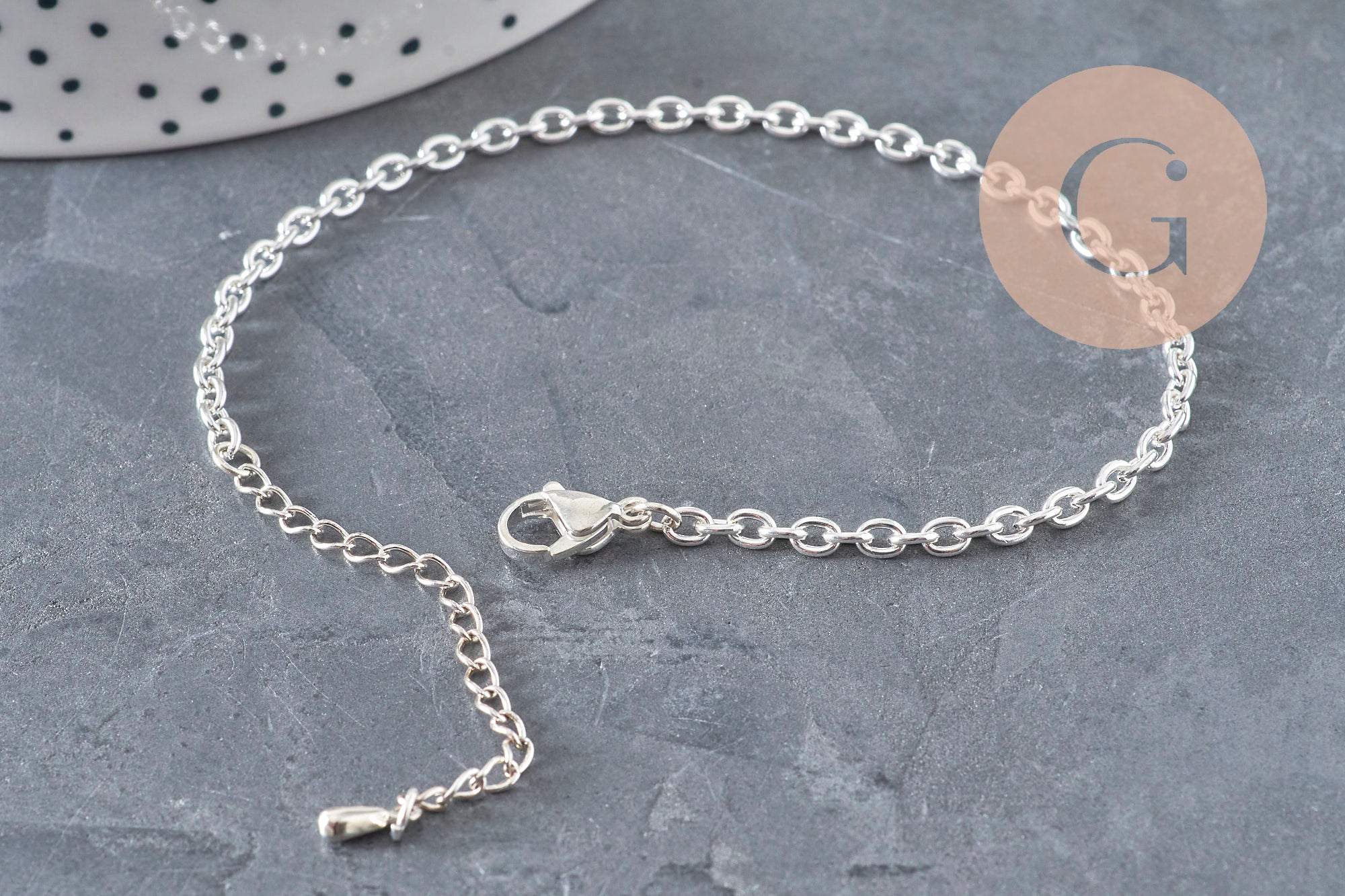 Gingerlily Bracelet forçat acier argenté 4mm 18.5cm x1