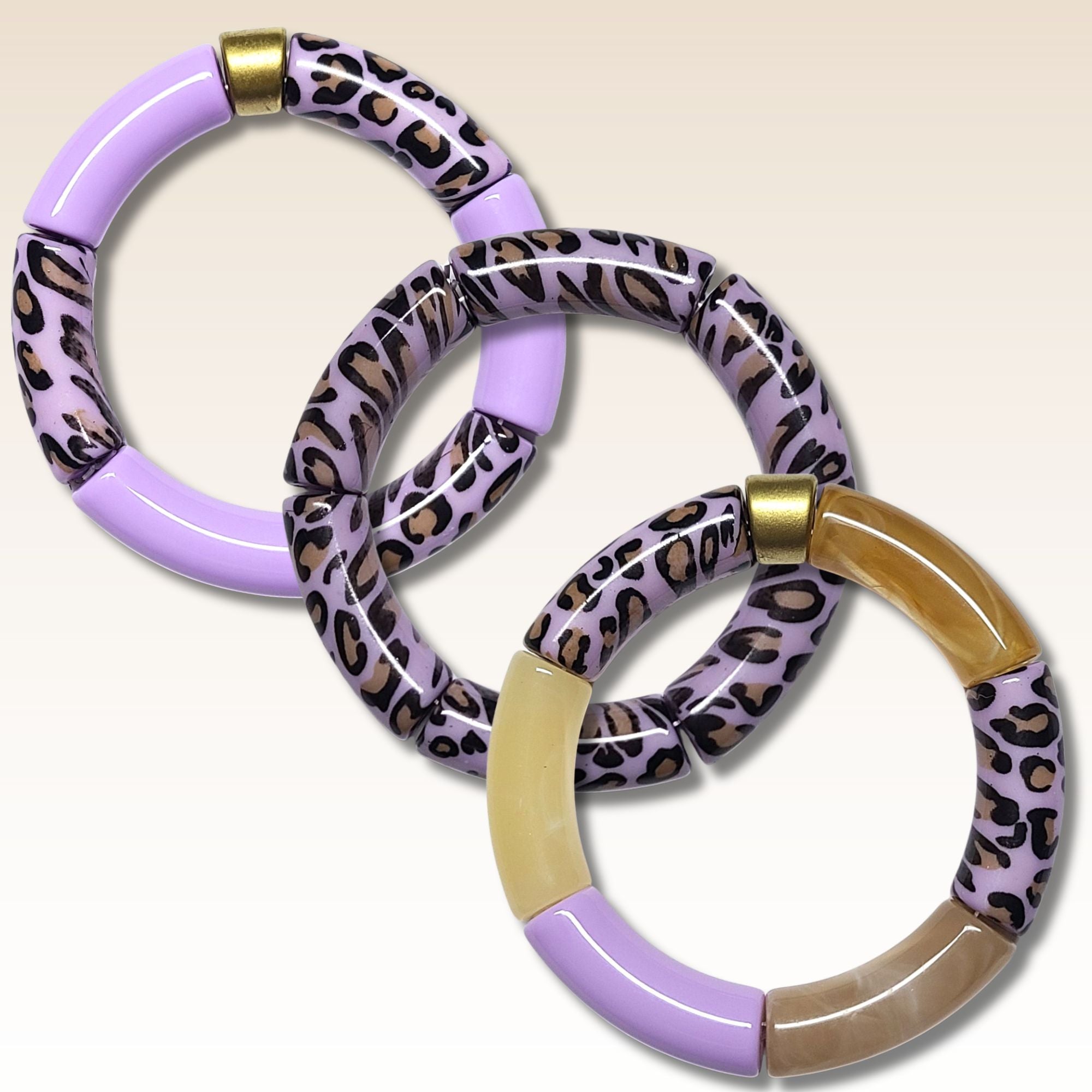 ARTSHOP Tubes Design 374 tube léopard perle 12 mm lilas