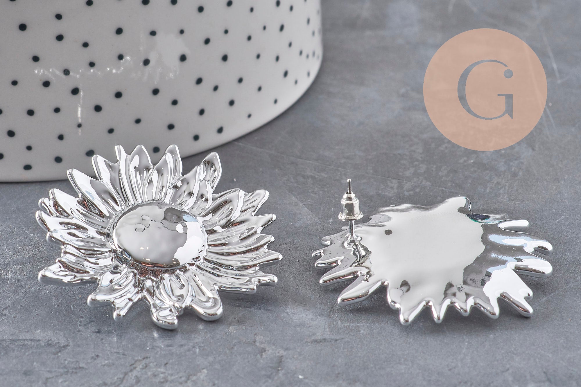 Gingerlily tournesol XXL boucles d’oreilles platine 50mm paire