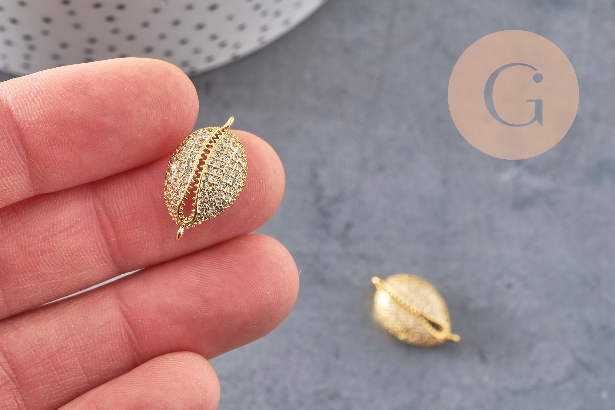 Gingerlily Perles Pendentifs DIY cauri G4462 doré 21mm