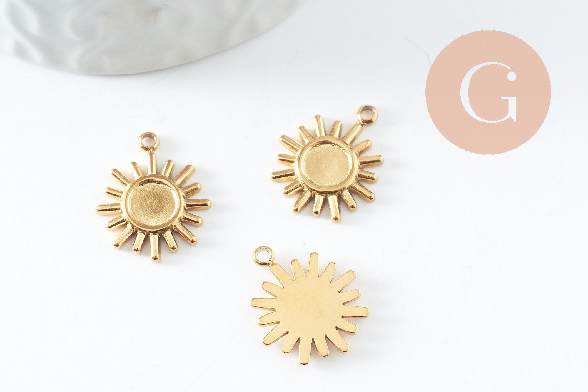 Gingerlily Pendentifs G9857 pendentif soleil doré 6 mm x2