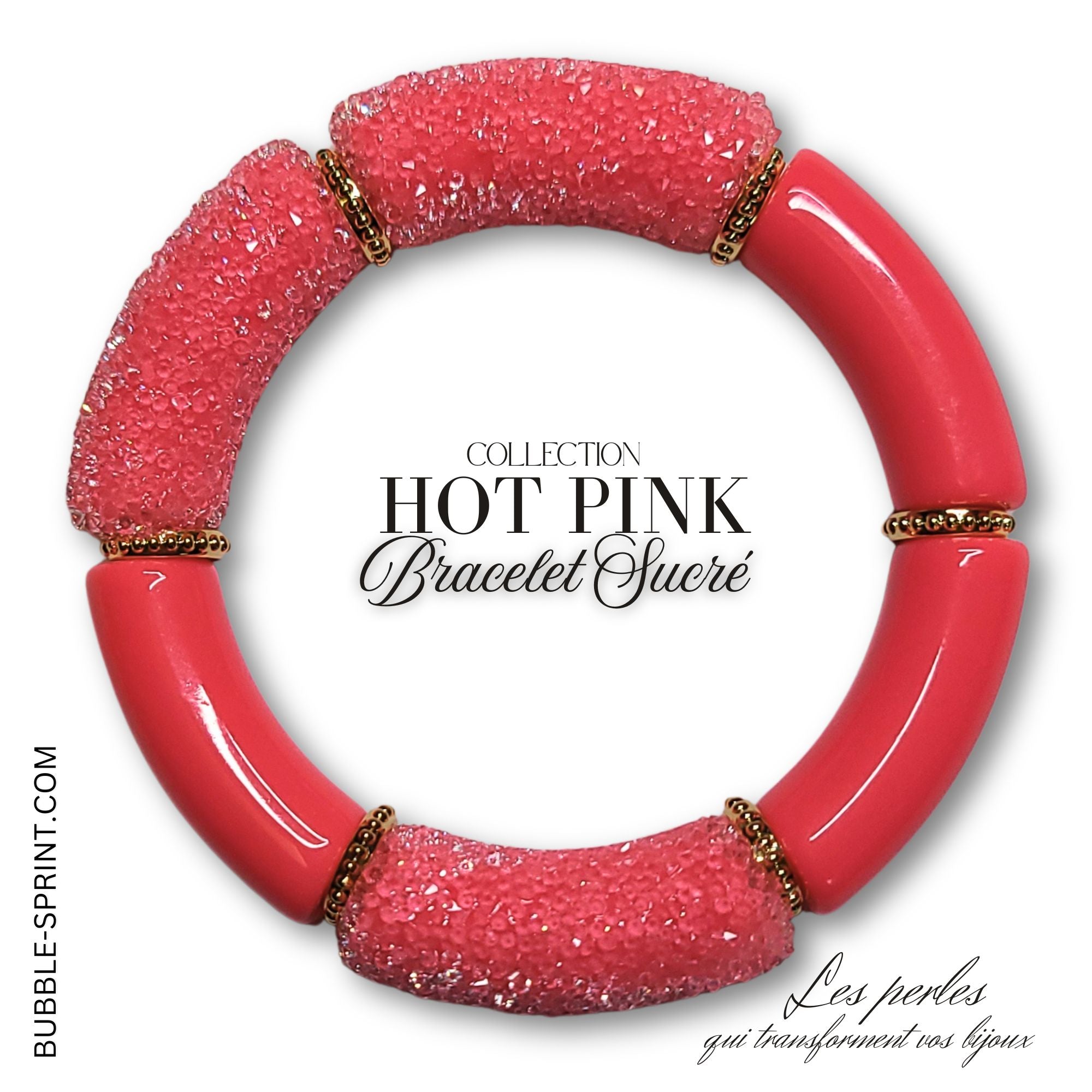 ARTSHOP Hot Pink Bracelet Sucré tubes bracelet monté