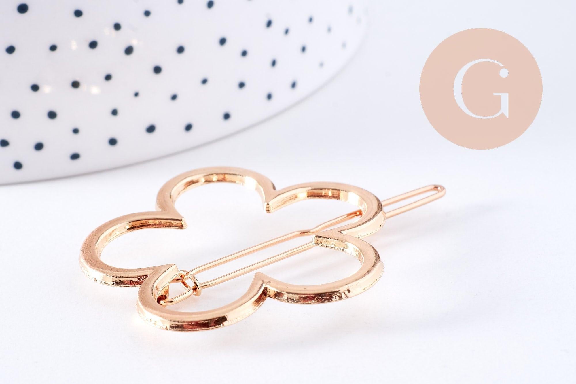 Gingerlily support barrette fleur clip doré 57mm x1