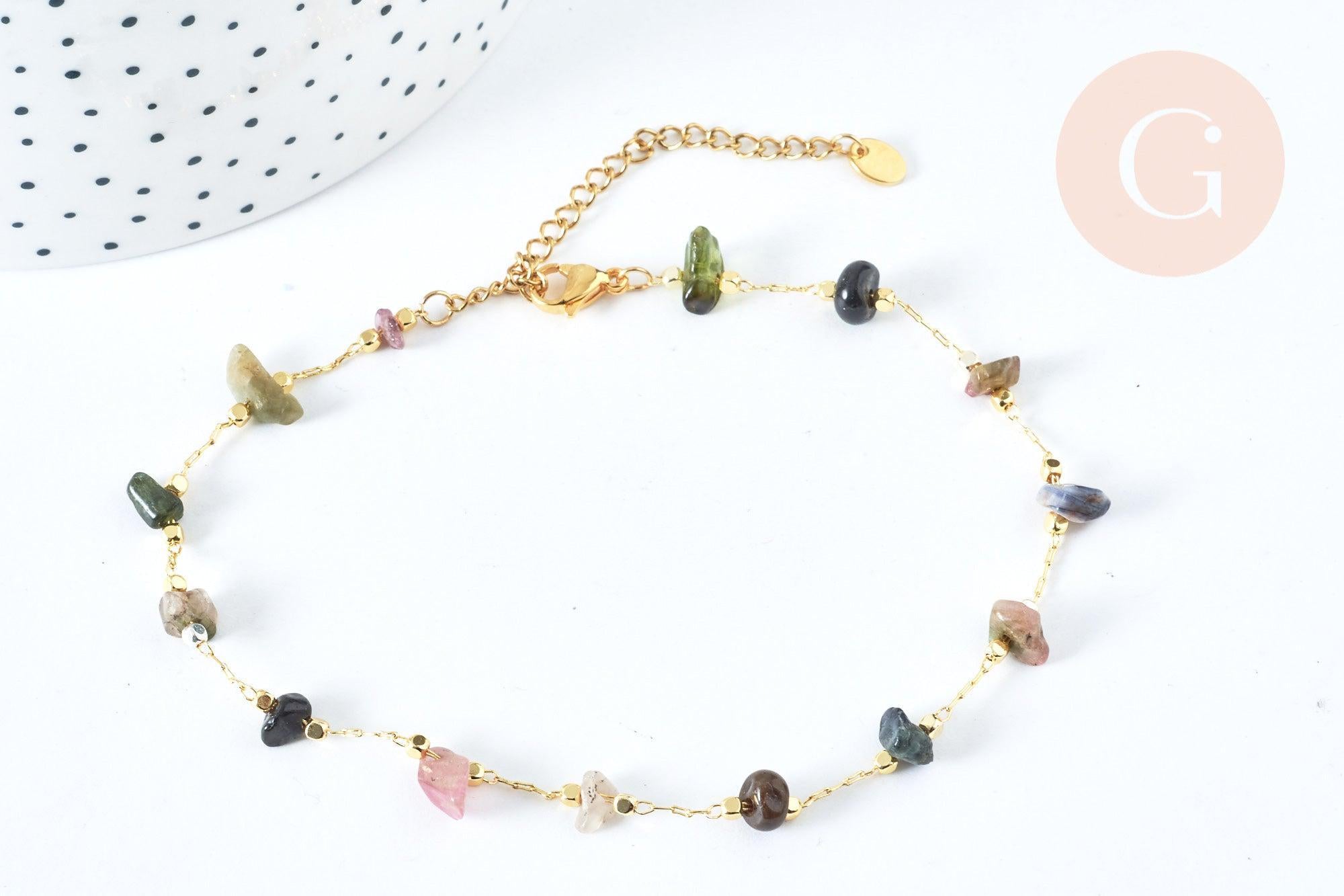 Gingerlily Chaînes G6979 chaîne de cheville agate indienne 22 cm