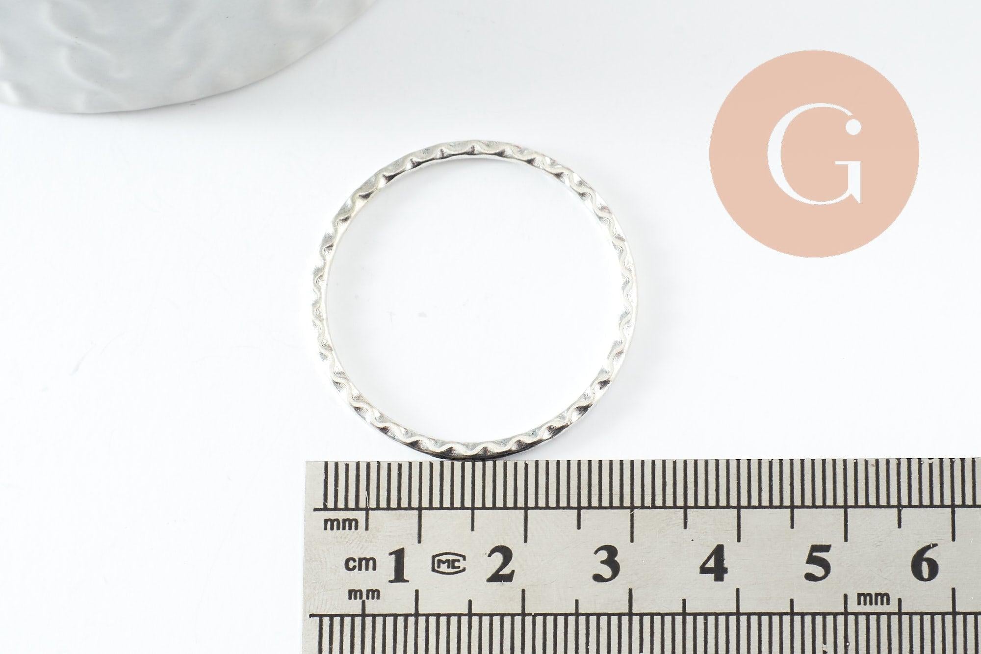 Gingerlily Pendentif connecteur rond G9912 zamac 30mm x5