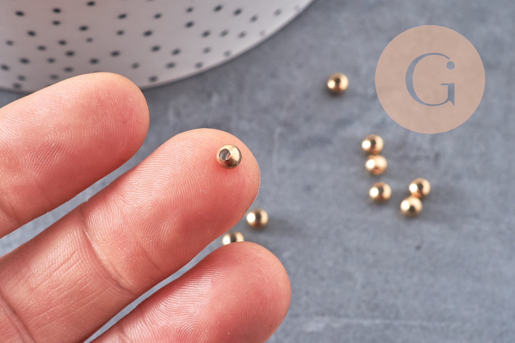 Gingerlily Perles intercalaires acier doré 4mm x10