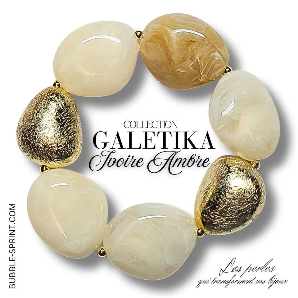 ARTSHOP Galetika kit bracelet ivoire ambre