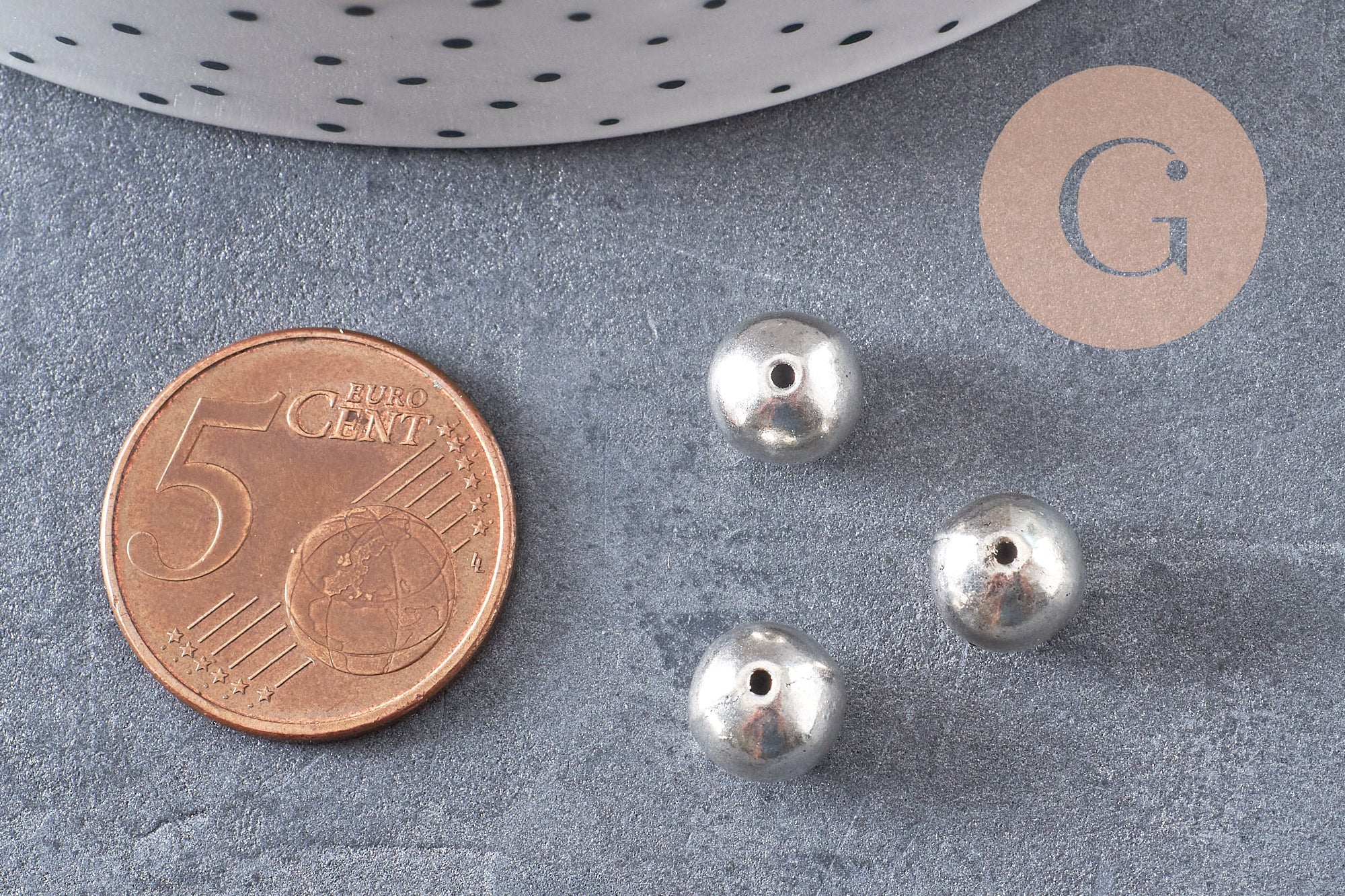 Gingerlily Perles ronde argent tibétain vieilli 8mm perle x10