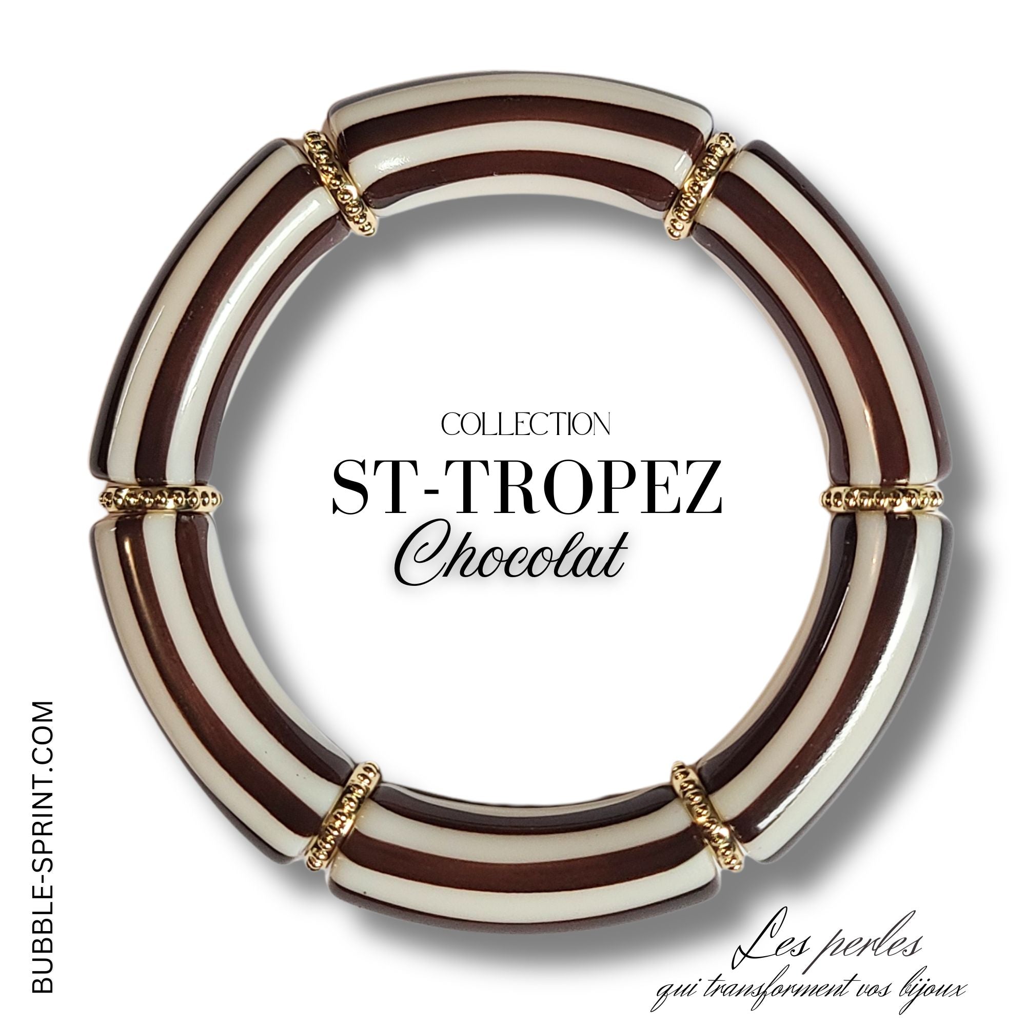 ARTSHOP St-Tropez bracelet chocolat kit ou monté élastique