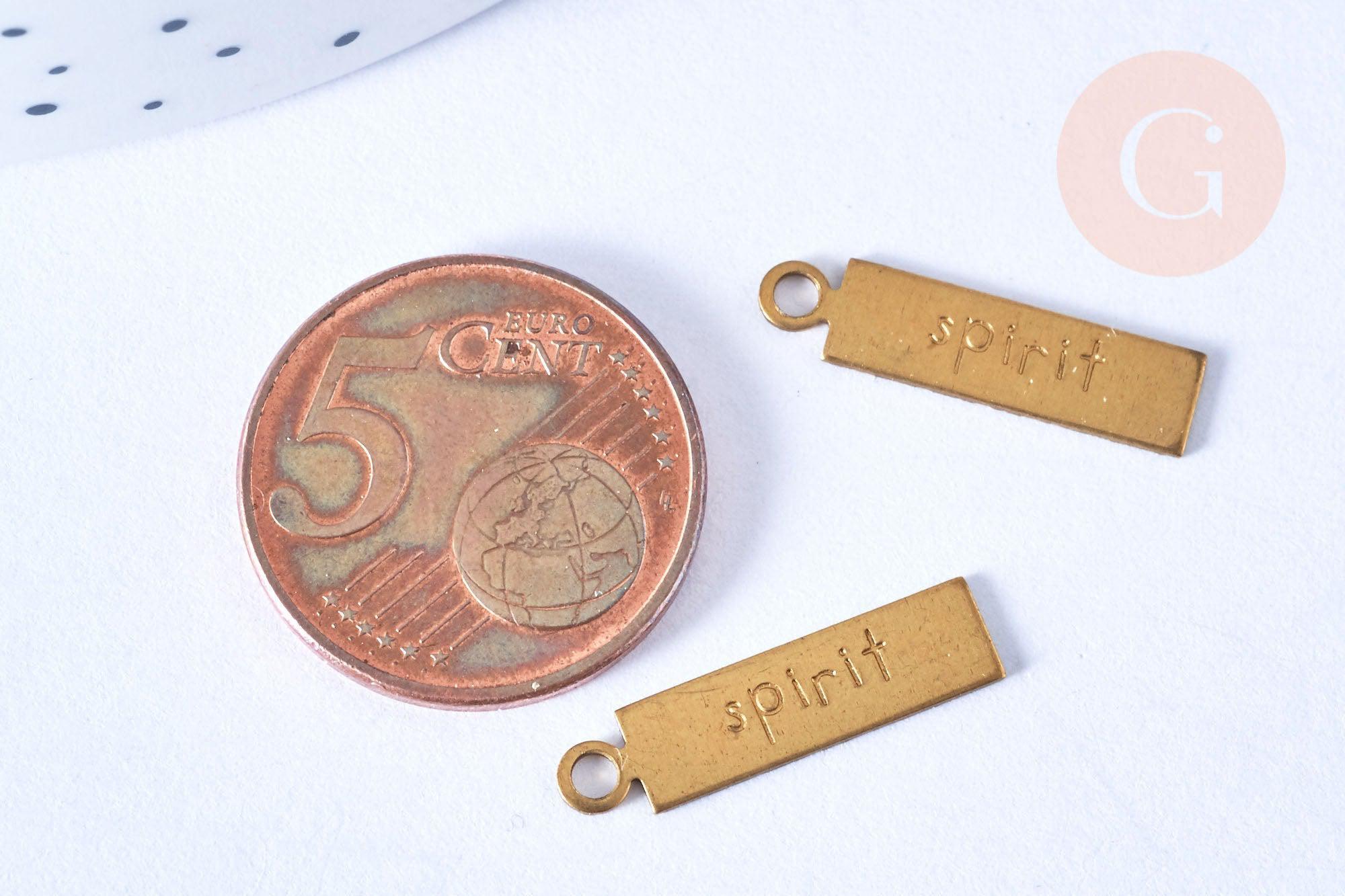 Gingerlily Pendentifs G6514 pendentif rectangle laiton brut 20mm x2