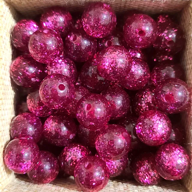 ARTSHOP Polaris perle ronde fuchsia glitter 10mm x1