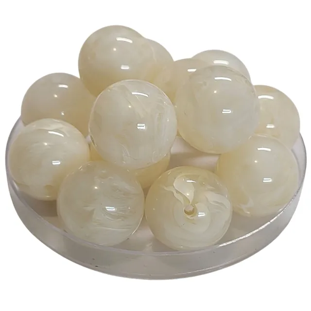 ARTSHOP Boules 24MM 360 Ivoire marbré perles x10