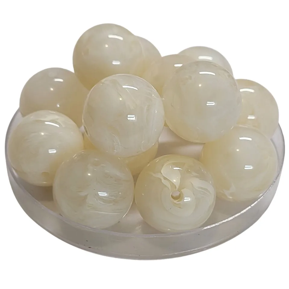 ARTSHOP Boules 24MM 360 Ivoire marbré perles x10