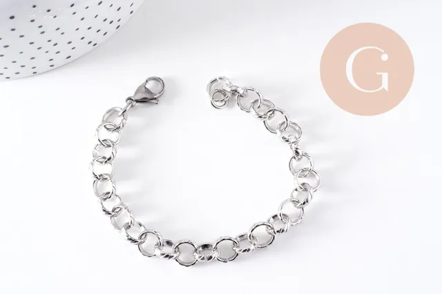 Gingerlily G10313 bracelet grosse maille acier inoxydable 20,3 cm