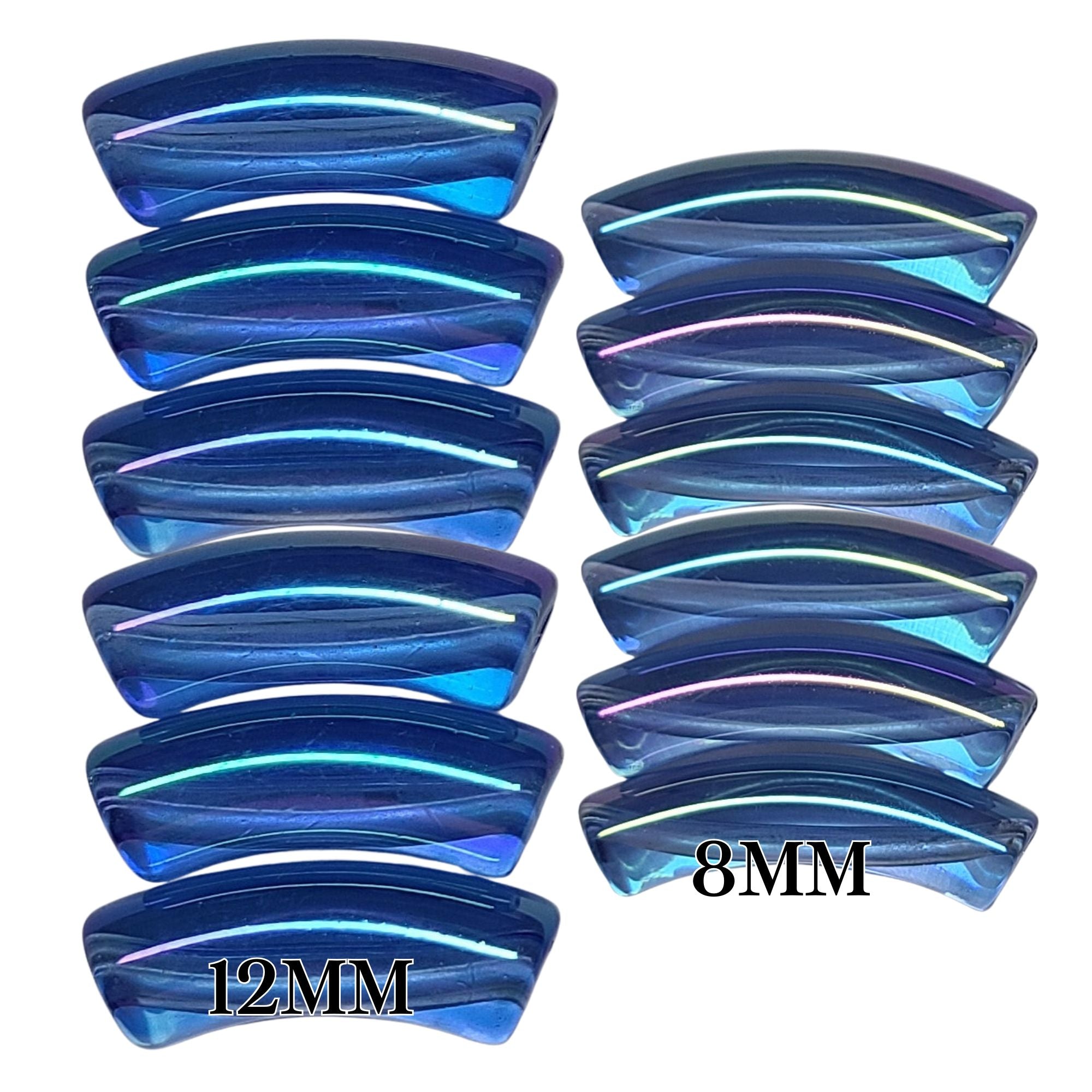 ARTSHOP Tubes 8MM tube incurvé bleu AB 8x32mm