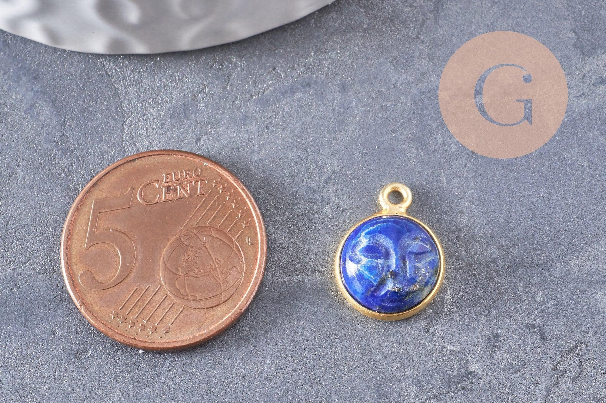 Gingerlily Pendentifs visage lune G9876 lapis lazuli 19mm x1