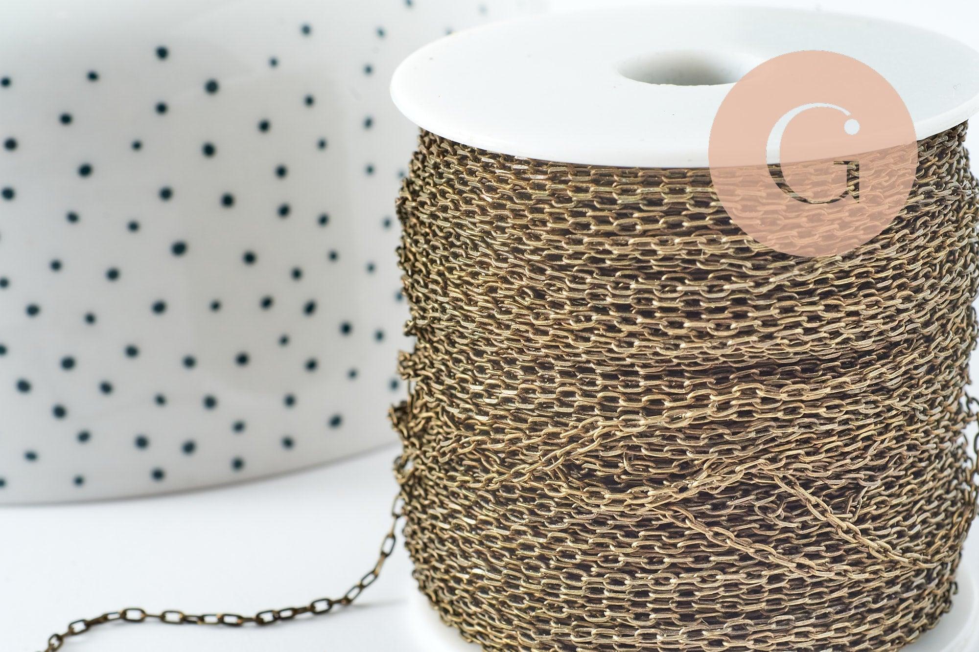 Gingerlily Perles chaîne forçat bronze 1,5mm 5 mètres