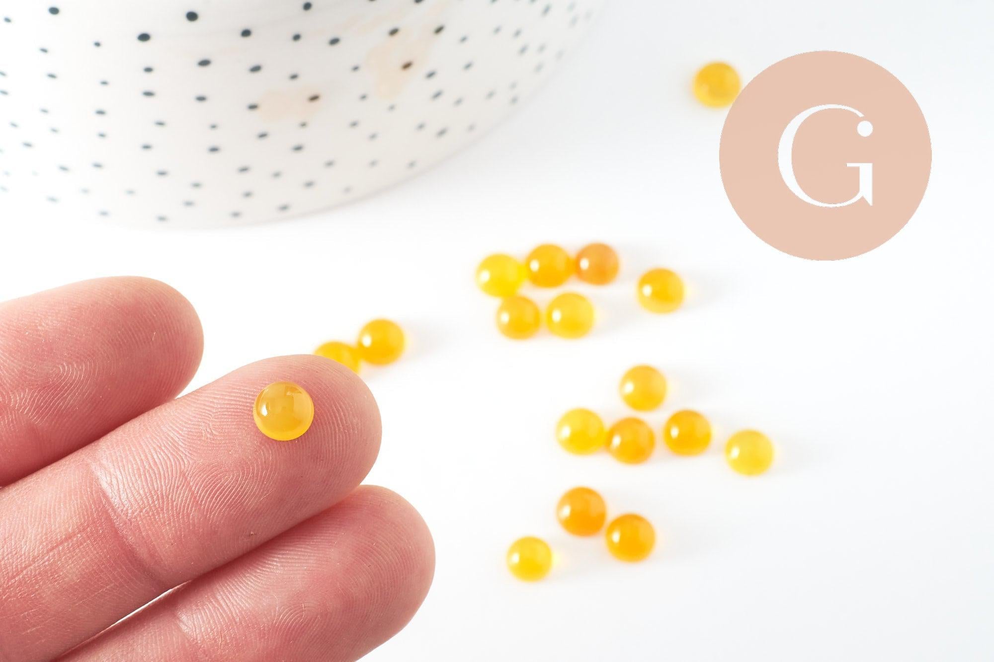 Gingerlily Cabochon rond G10033 agate jaune 6mm x1