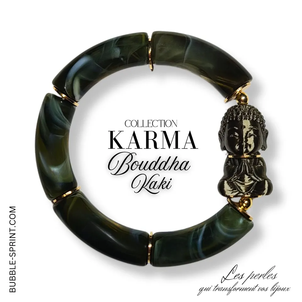 ARTSHOP Bijoux en KITS KARMA bracelet Bouddha kaki kit